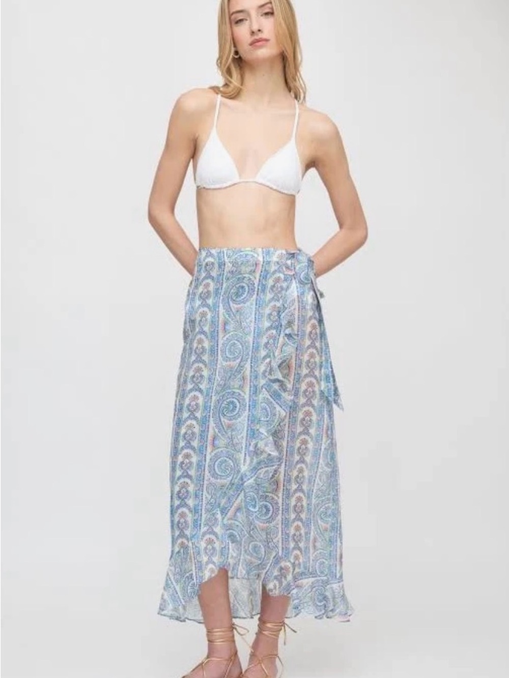 NWT Hill House Carlyle skirt- Blue Corsica paisley size medium